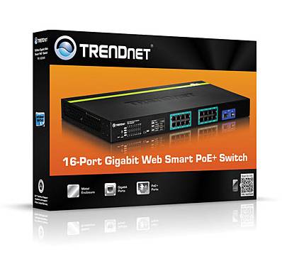 TRENDnet TPE-1620WS 16-Port Switch Gigabit Web Smart 16 PoE, 2 SFP (shared)