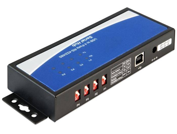 Delock USB 2.0 Adapter [4x D-SUB-Buchse 9pol. - 1x USB 2.0 Buchse B] 87587