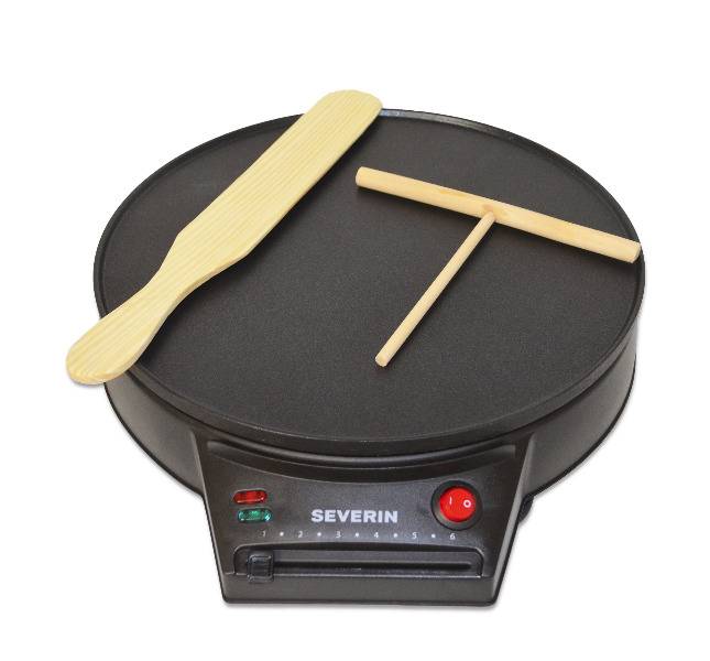 Severin CM 2198 Crépes Maker mit manueller Temperatureinstellung Schwarz