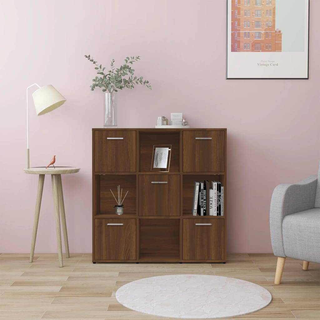 vidaXL Bücherregal Braun Eichen-Optik 90x30x90 cm Holzwerkstoff