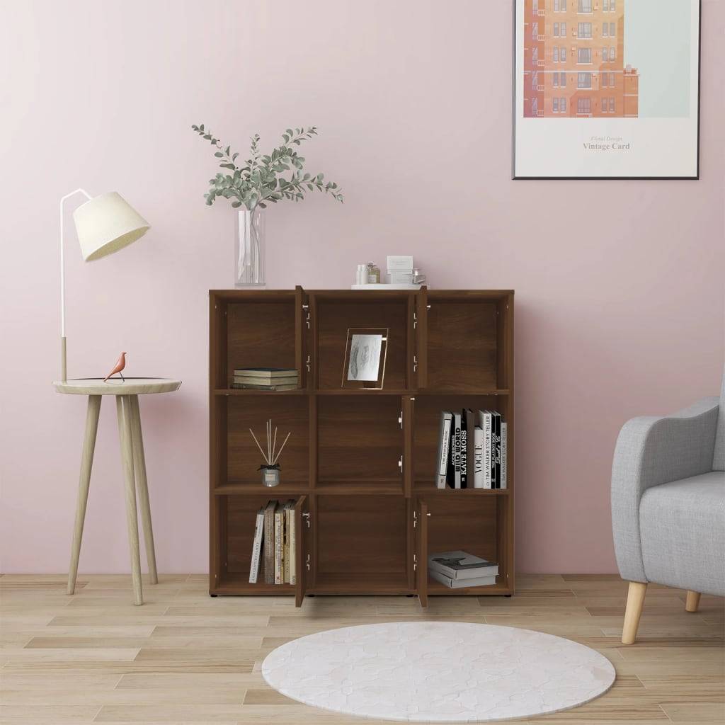 vidaXL Bücherregal Braun Eichen-Optik 90x30x90 cm Holzwerkstoff