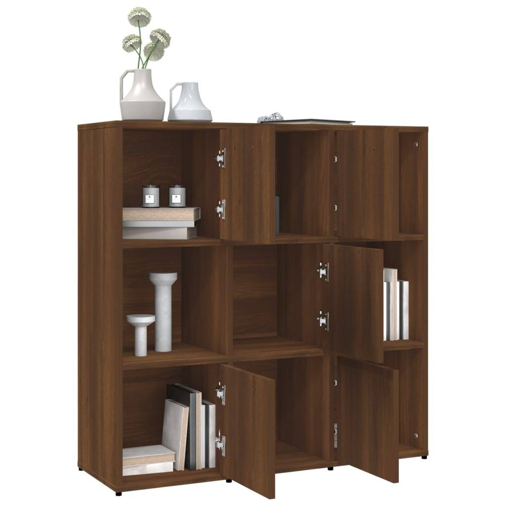 vidaXL Bücherregal Braun Eichen-Optik 90x30x90 cm Holzwerkstoff