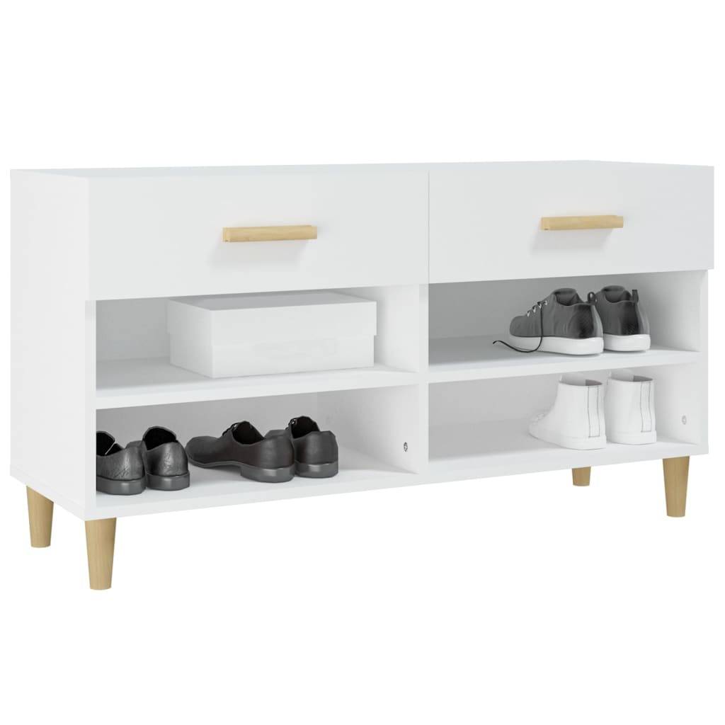 vidaXL Schuhschrank Weiß 102x35x55 cm Holzwerkstoff