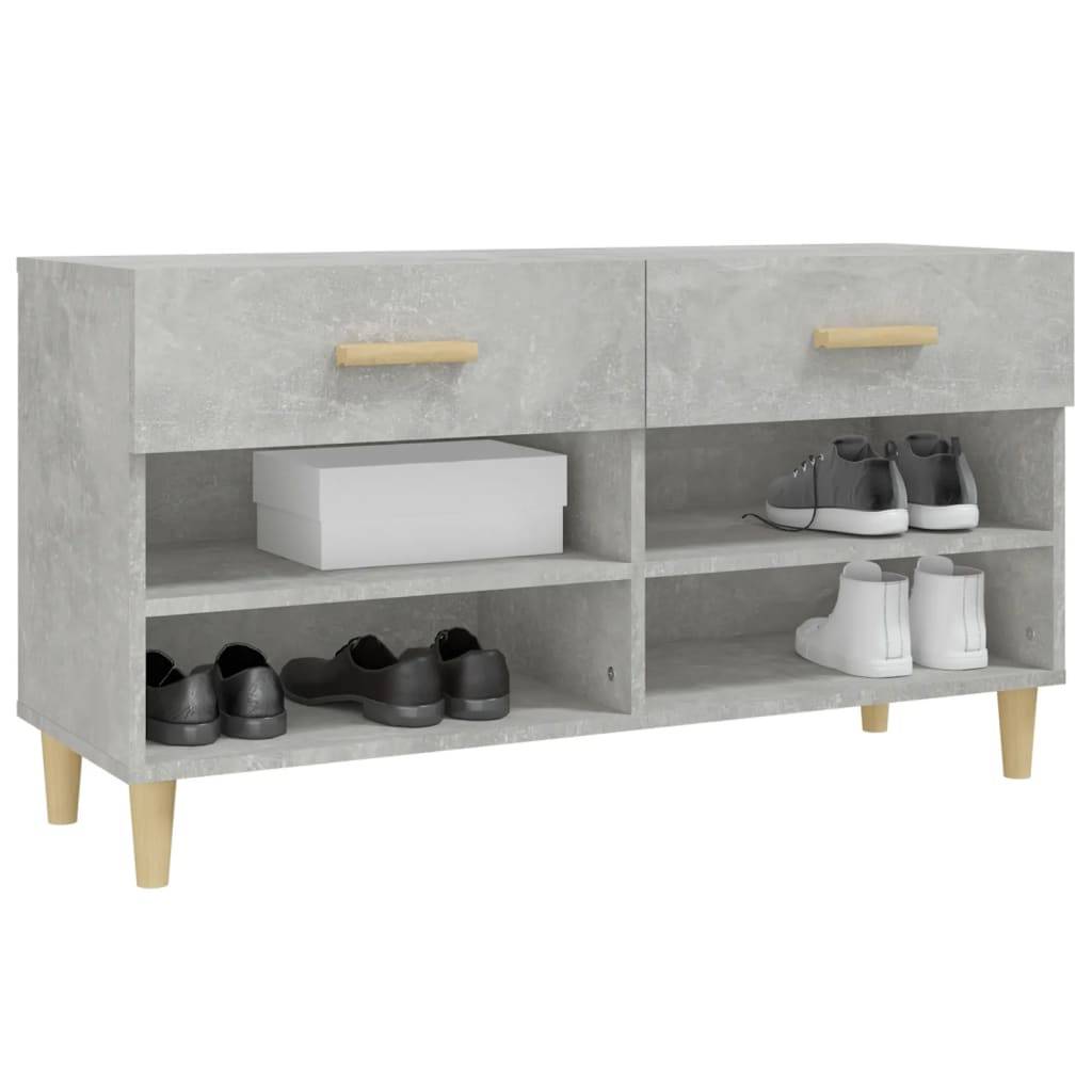 vidaXL Schuhschrank Betongrau 102x35x55 cm Holzwerkstoff