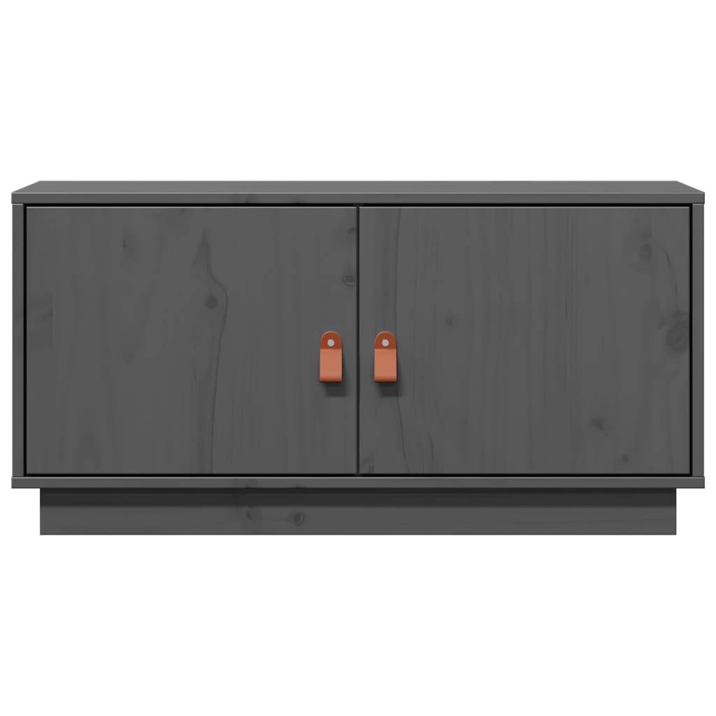 vidaXL TV-Schrank Grau 80x34x40 cm Massivholz Kiefer