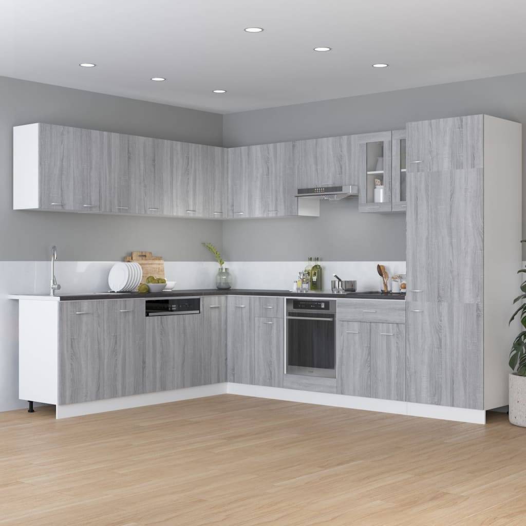 vidaXL Kühlumbauschrank Grau Sonoma 60x57x207 cm Holzwerkstoff