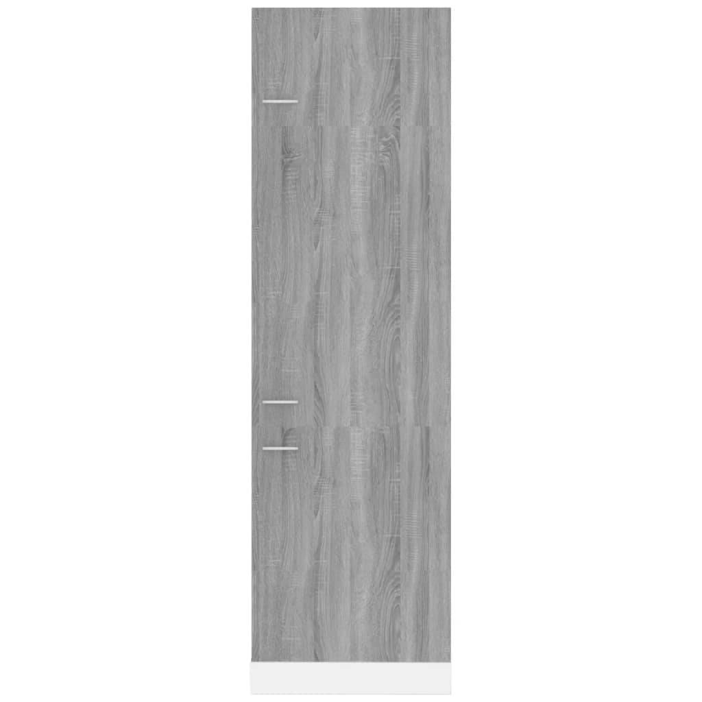 vidaXL Kühlumbauschrank Grau Sonoma 60x57x207 cm Holzwerkstoff