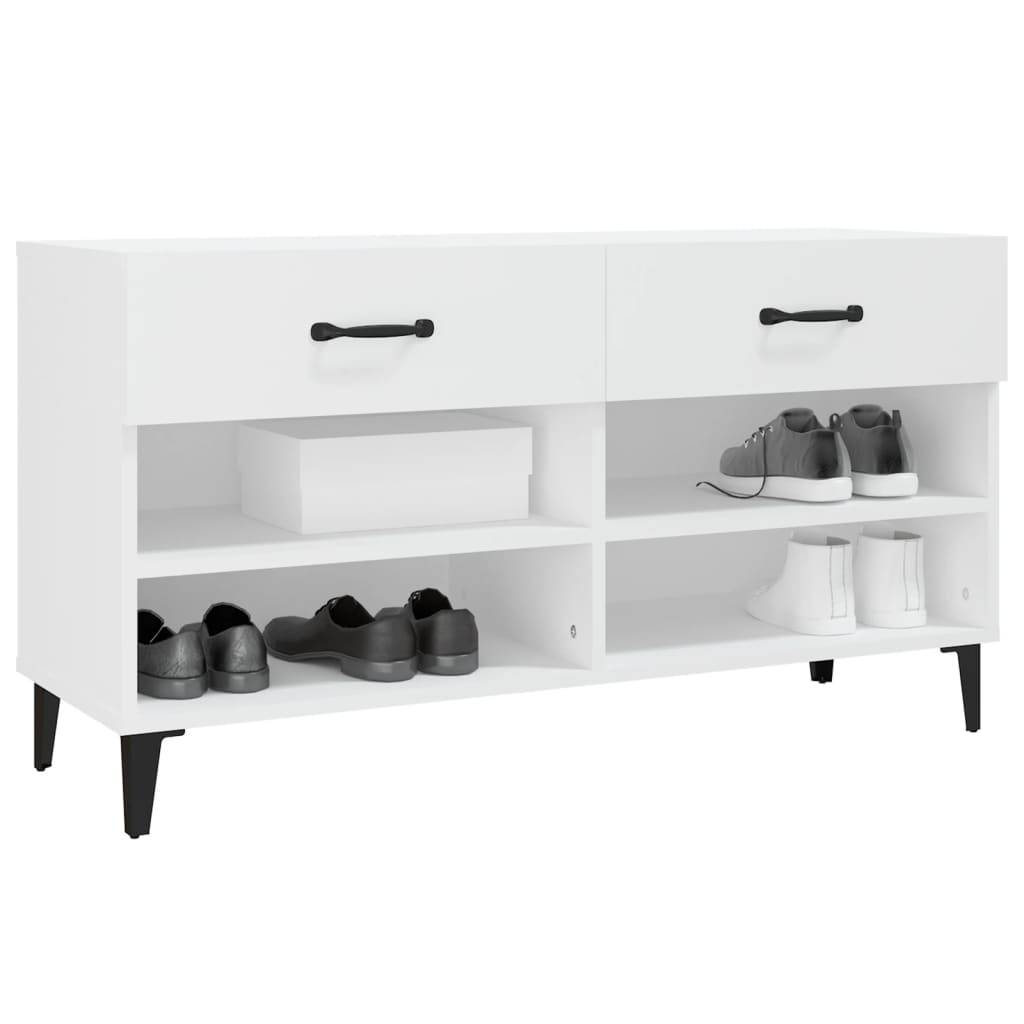 vidaXL Schuhschrank Weiß 102x35x55 cm Holzwerkstoff