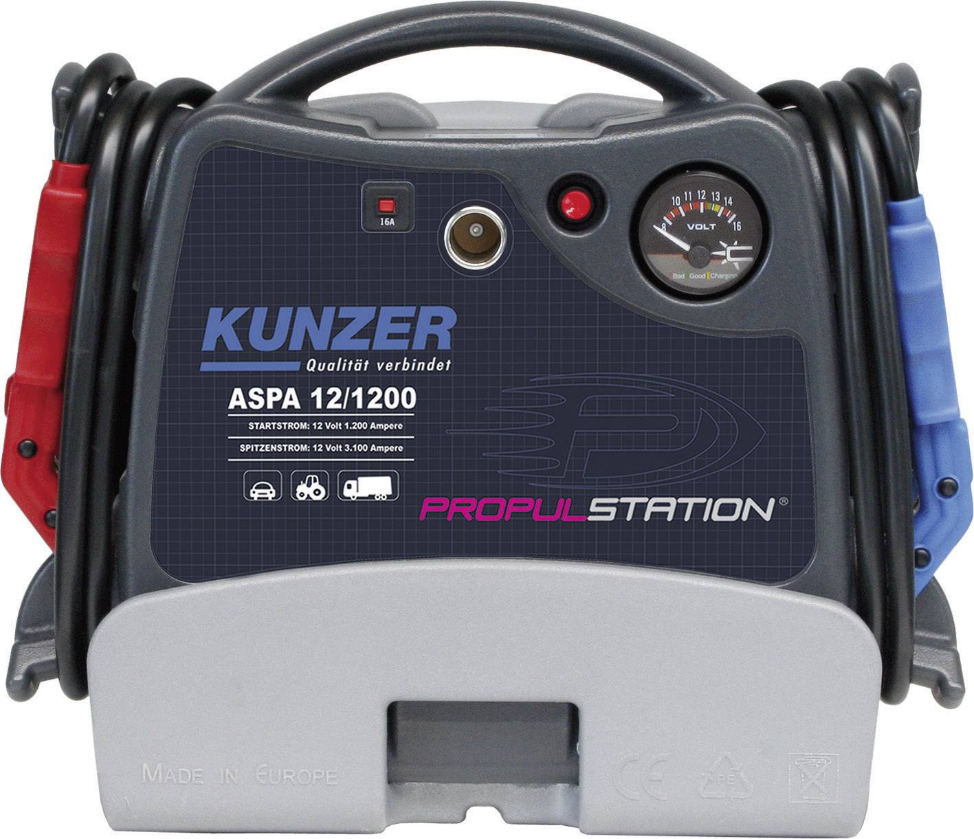 Kunzer Schnellstartsystem ASPA 12/1200 AC/DC ASPA 12/1200 Starthilfestrom (12 V)=1200A