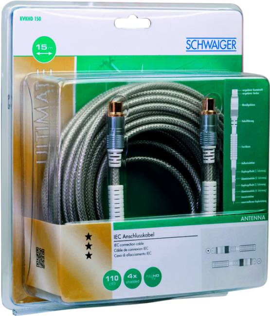 Schwaiger KVKHD150 531 - 15 m - IEC - IEC - Transparent - Antennen Anschlusskabe