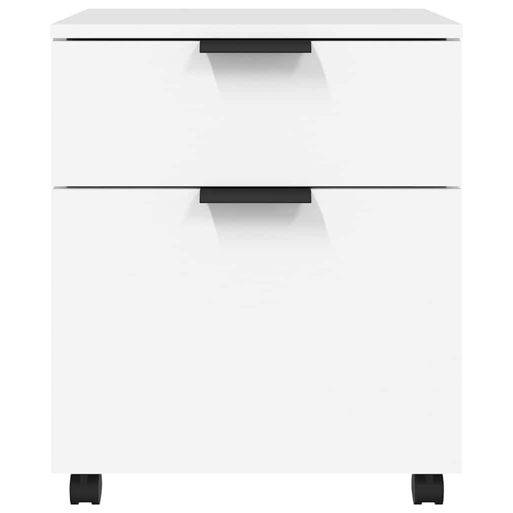 vidaXL Mobiler Aktenschrank mit Rollen Weiß 45x38x54 cm Holzwerkstoff