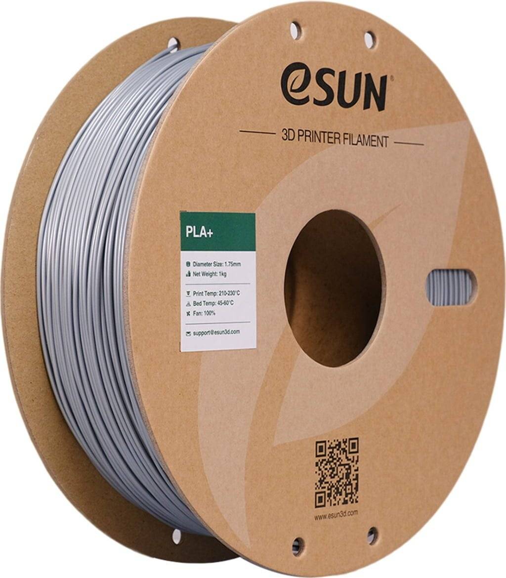 Esun PLA+ 1.75mm Silver 1kg 3D Filament - Silber