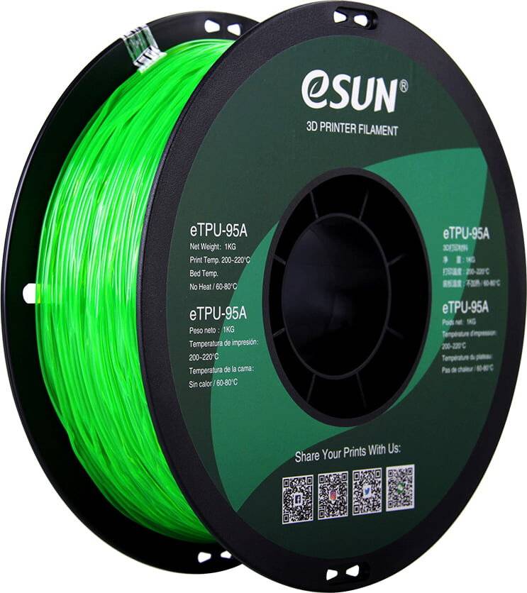 eSUN TPU-95A Translucent Green, 1,75 mm / 1000 g
