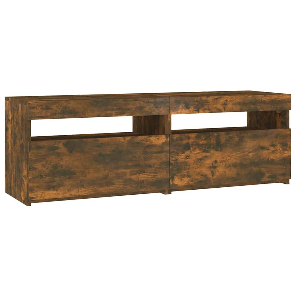 vidaXL TV-Schrank mit LED-Leuchten Räuchereiche 120x35x40 cm