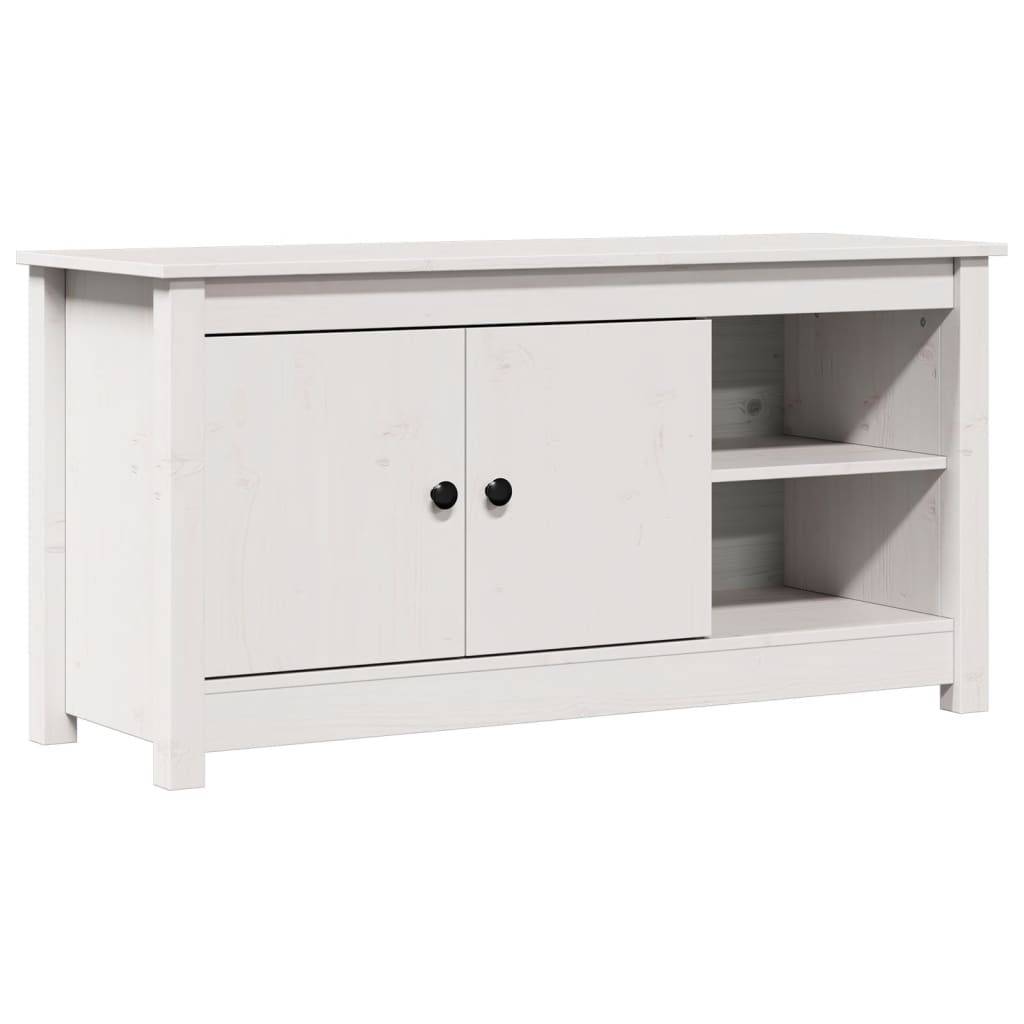 vidaXL TV-Schrank Weiß 103x36,5x52 cm Massivholz Kiefer