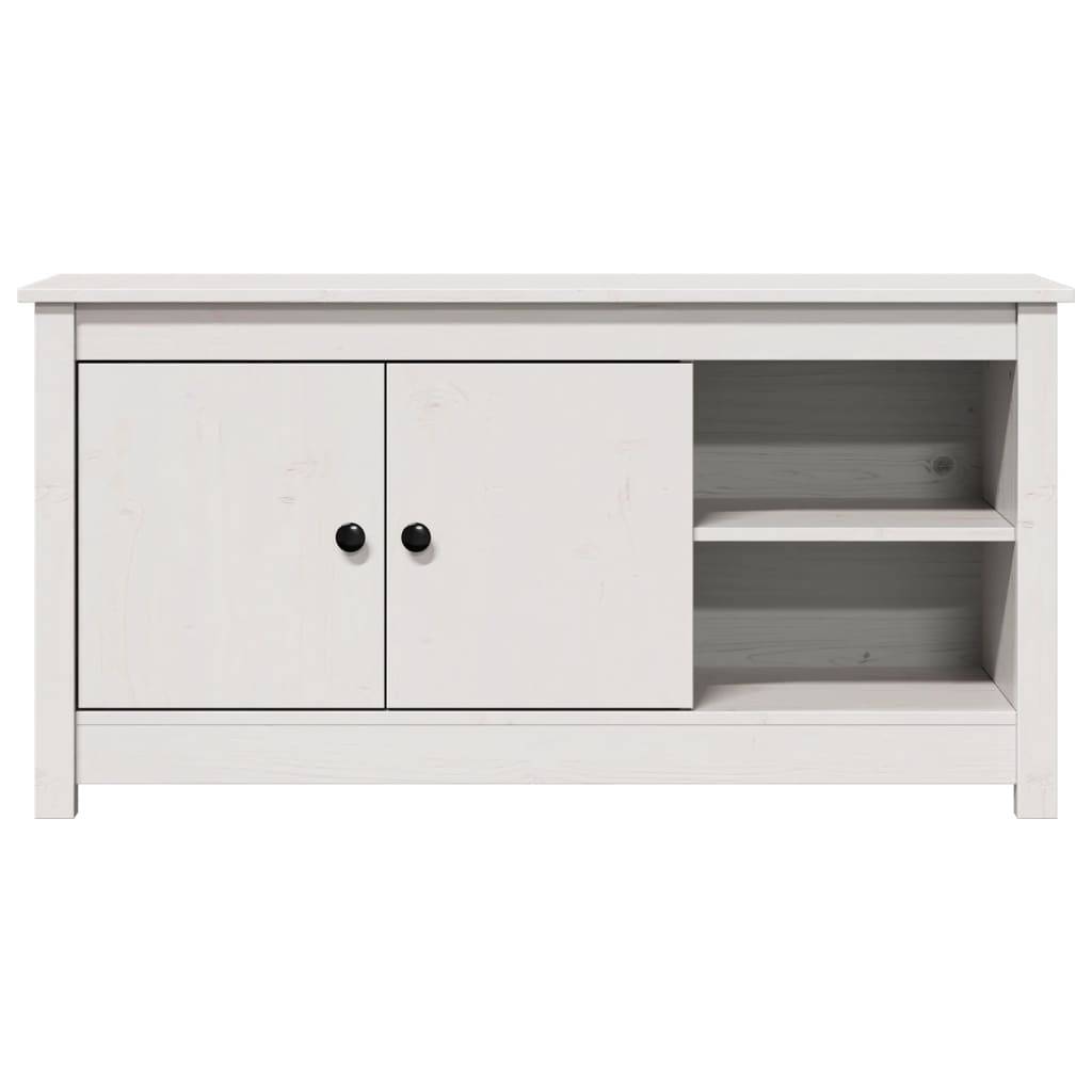 vidaXL TV-Schrank Weiß 103x36,5x52 cm Massivholz Kiefer