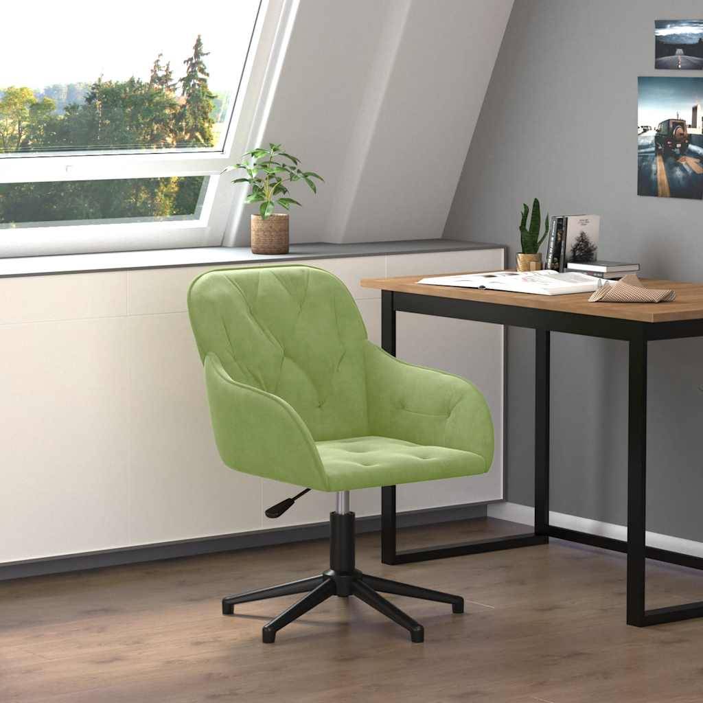 vidaXL Bürostuhl Drehbar Hellgrün Samt
