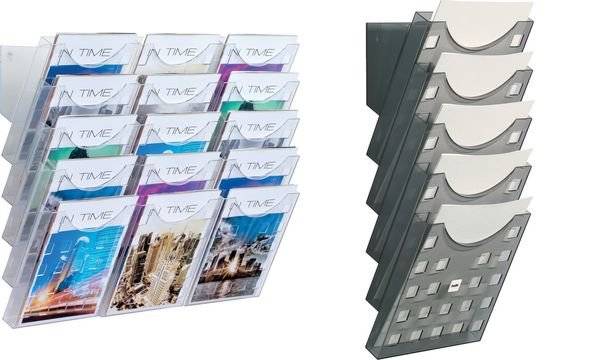 Helit the grid wall H6103102 Prospekthalter Glasklar DIN A4 Anzahl der Fächer 5 1 St. (B x H x T) 241 x 578 x 150 mm