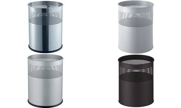 helit Papierkorb H2515795 26x31,5cm 15l rund Metall schwarz