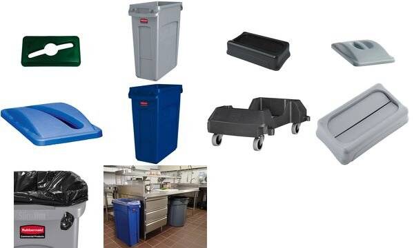 Wertstoffsammler 60l H635xB279xT558mm grau m.Lüftungskanälen RUBBERMAID