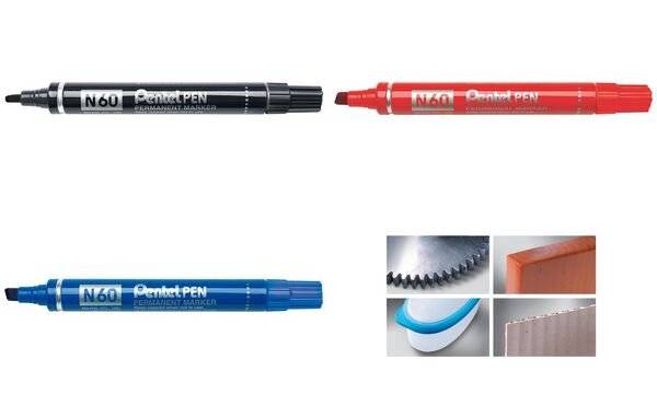 Pentel Permanent-Marker N60, rot, Keilspitze