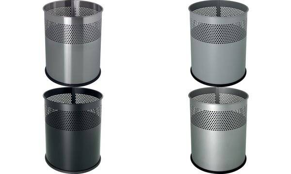 helit Papierkorb H2515787 26x31,5cm 15l rund Metall aluminiumgrau