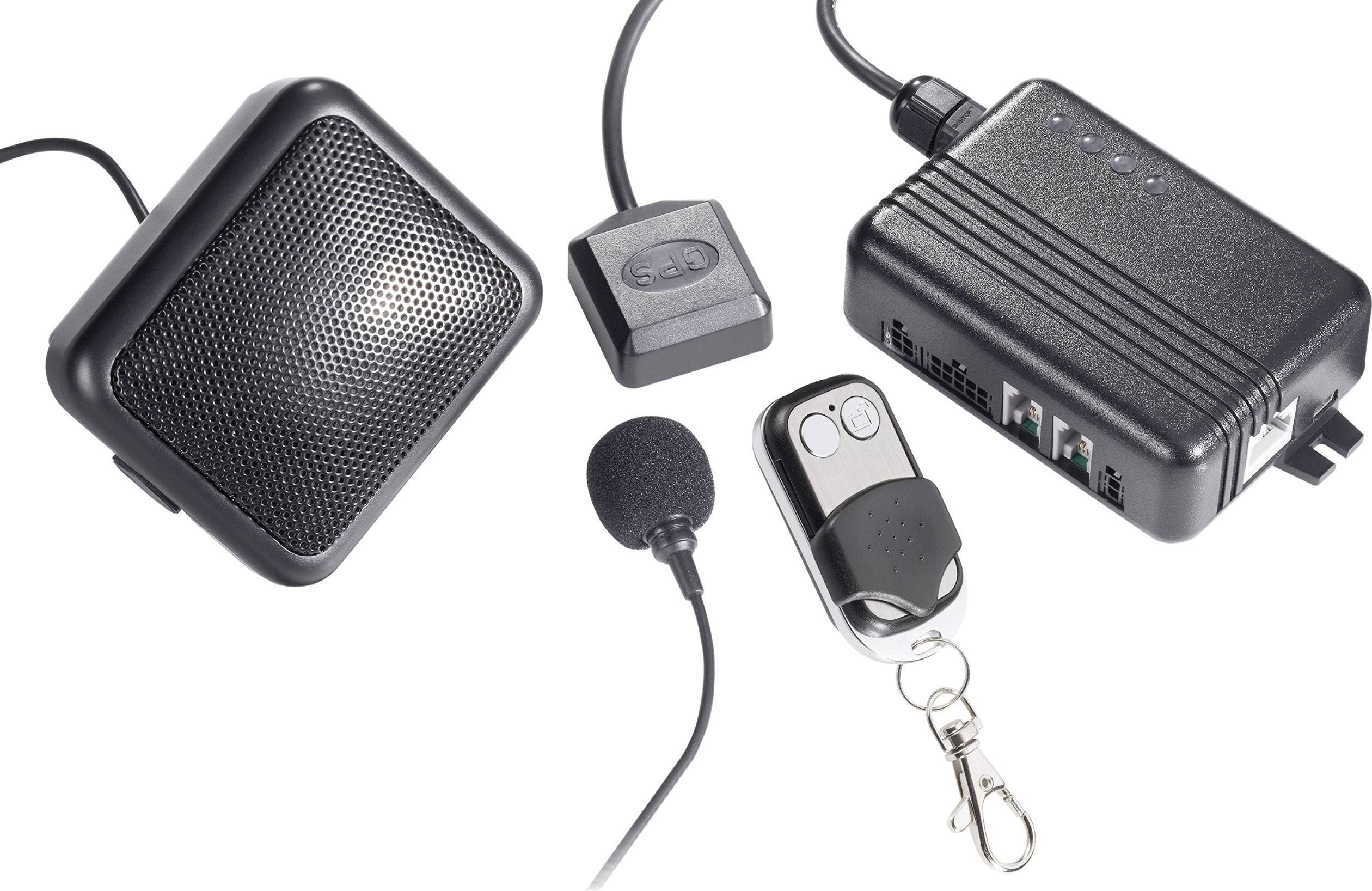 GKA100 Auto Alarmanlage Mobiltelefon kompatibel, Fahrzeugortung, Autotelefon-Funktion, Erschütterungssensor, Inkl. Fernbedienung 6 V, 12 V, 24 V, 32