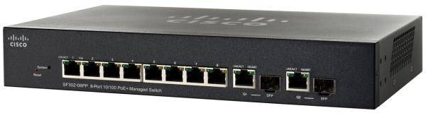 Cisco SF302-08MPP-K9-UK Switch - 8 Anschlüsse - L3 - managed Netzwerkgerät