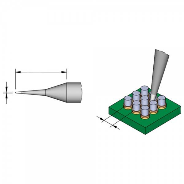 Lötspitze konisch, D: 0,1 mm, C115126