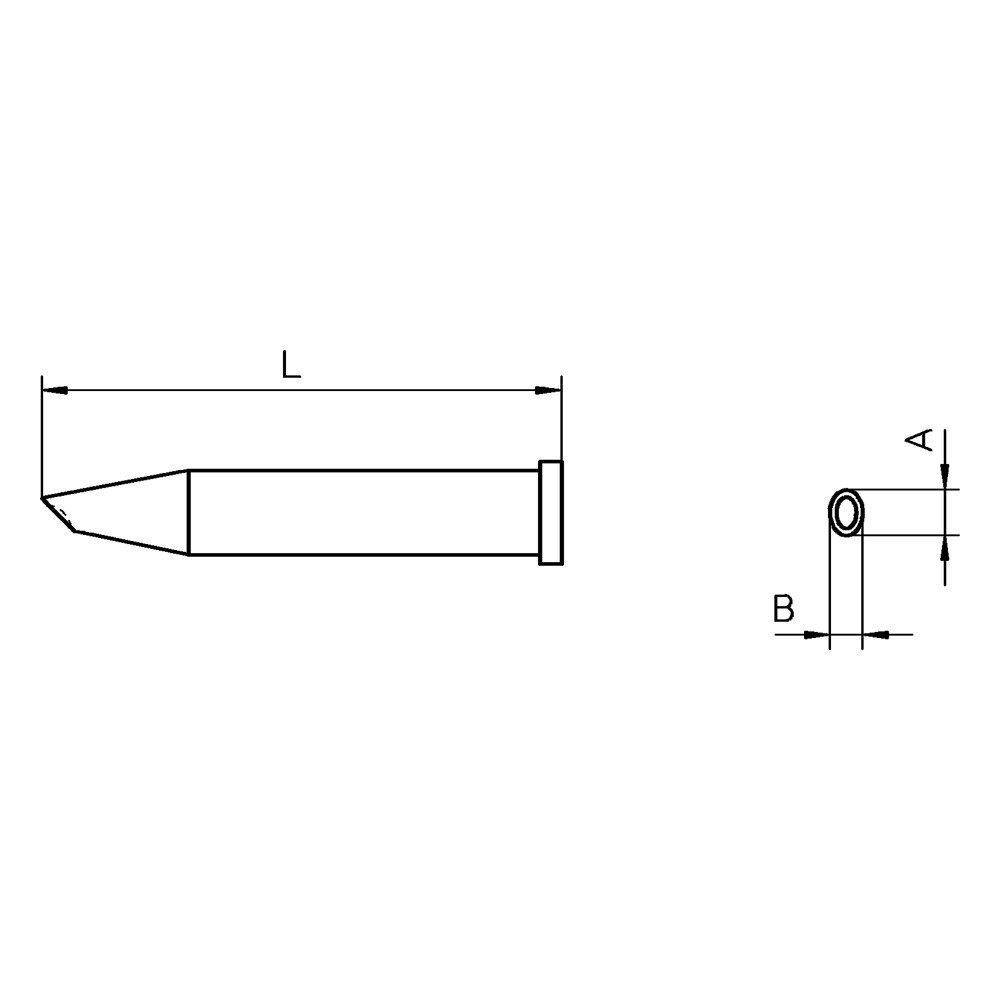 Weller Lötspitze Serie XT, Sonderform, XT GW1/Ø 2,3 mm, Lotdepot