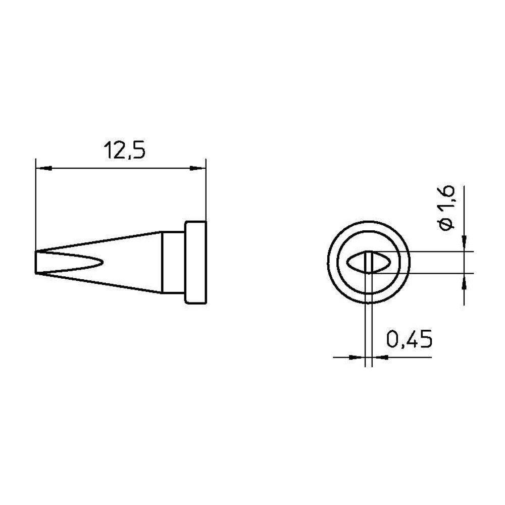 Weller Lötspitze Serie LT, Meißelform, LT ASL/Ø 1,6 mm, gerade