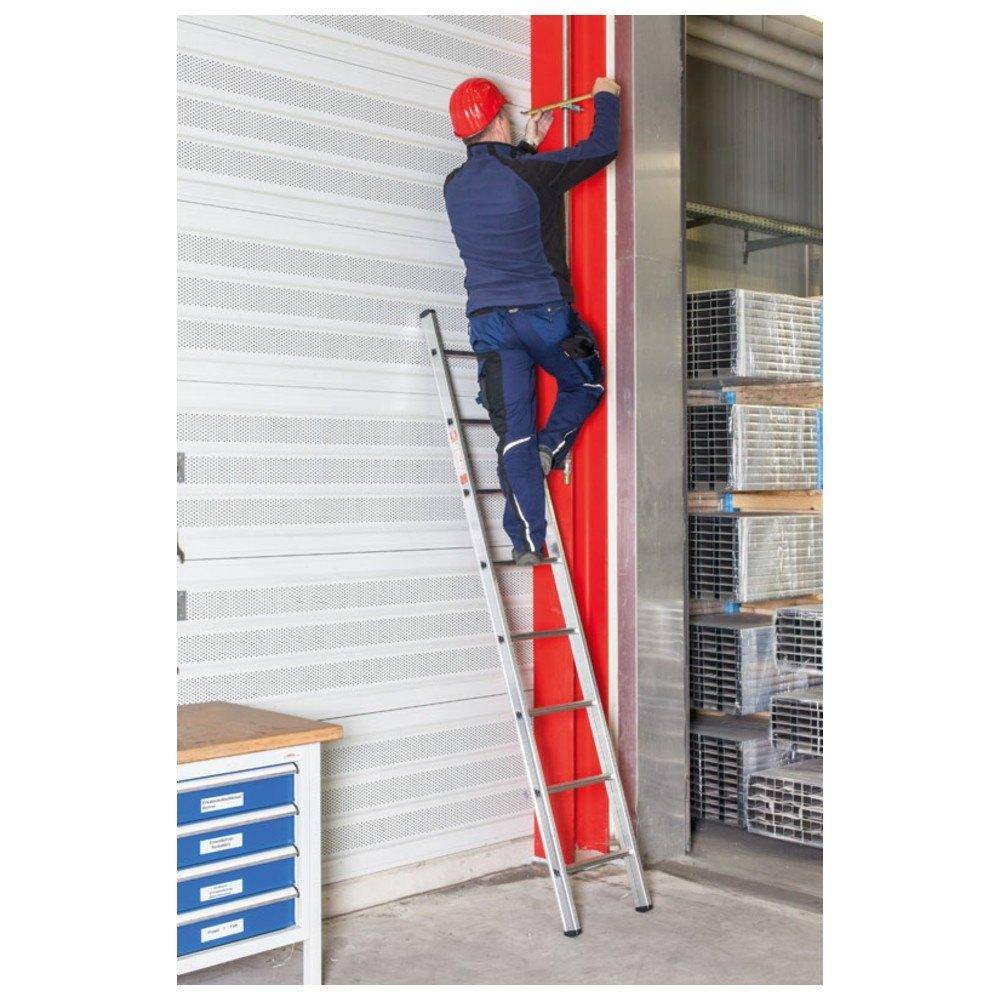 Euroline Alu-Sprossenanlegeleiter, Sprossenanzahl 10, Leiterlänge 295 cm