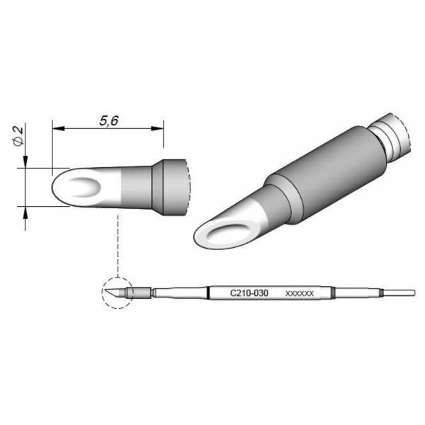 Lötspitze für T210-A / T210-NA, Hohlkehle, C210030