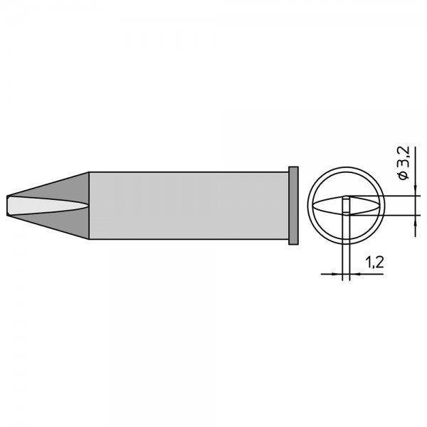 Weller Lötspitze Typ XHT Meißelform, XHT C/3,2 x 1,2 mm, gerade