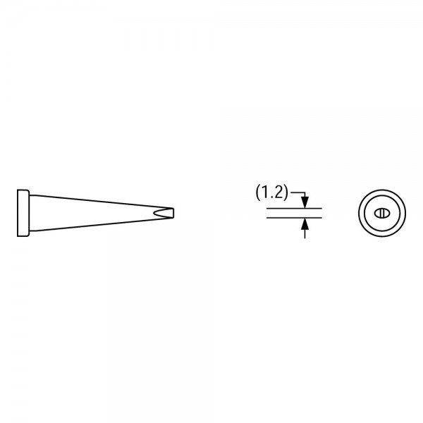 Plato Lötspitze für Weller Serie LT, Meißelform, LT K/1,3 x 0,5 mm, lang
