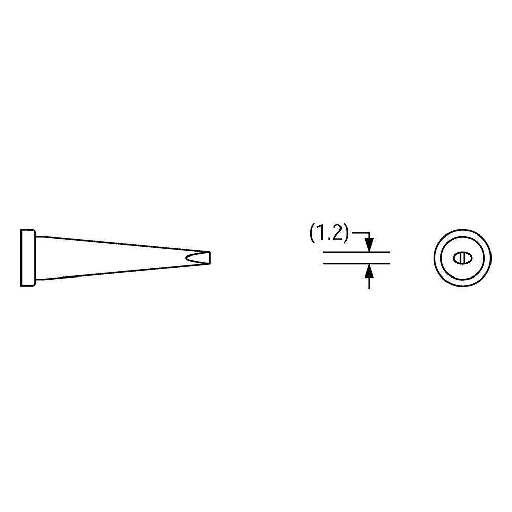 Plato Lötspitze für Weller Serie LT, Meißelform, LT K/1,3 x 0,5 mm, lang