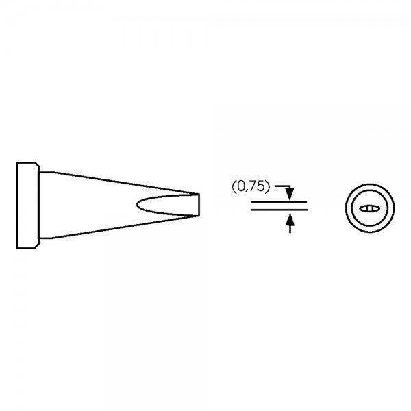 Plato Lötspitze für Weller Serie LT, Meißelform, LT H/0,8 x 0,4 mm, gerade