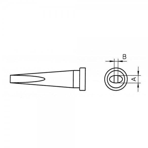 Weller Lötspitze Serie LT, Meißelform, LT L/2,0 x 1,0 mm, gerade