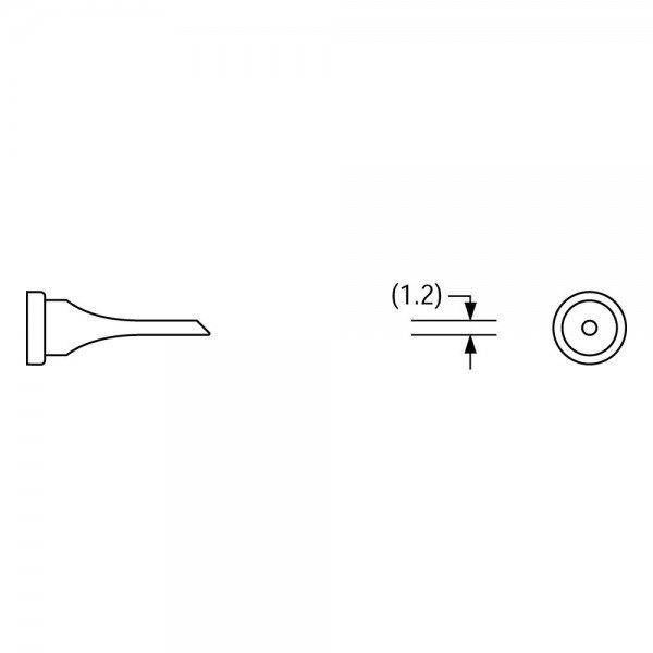 Plato Lötspitze für Weller Serie LT, Rundform, LT 4W/1,2 mm, abgeschrägt