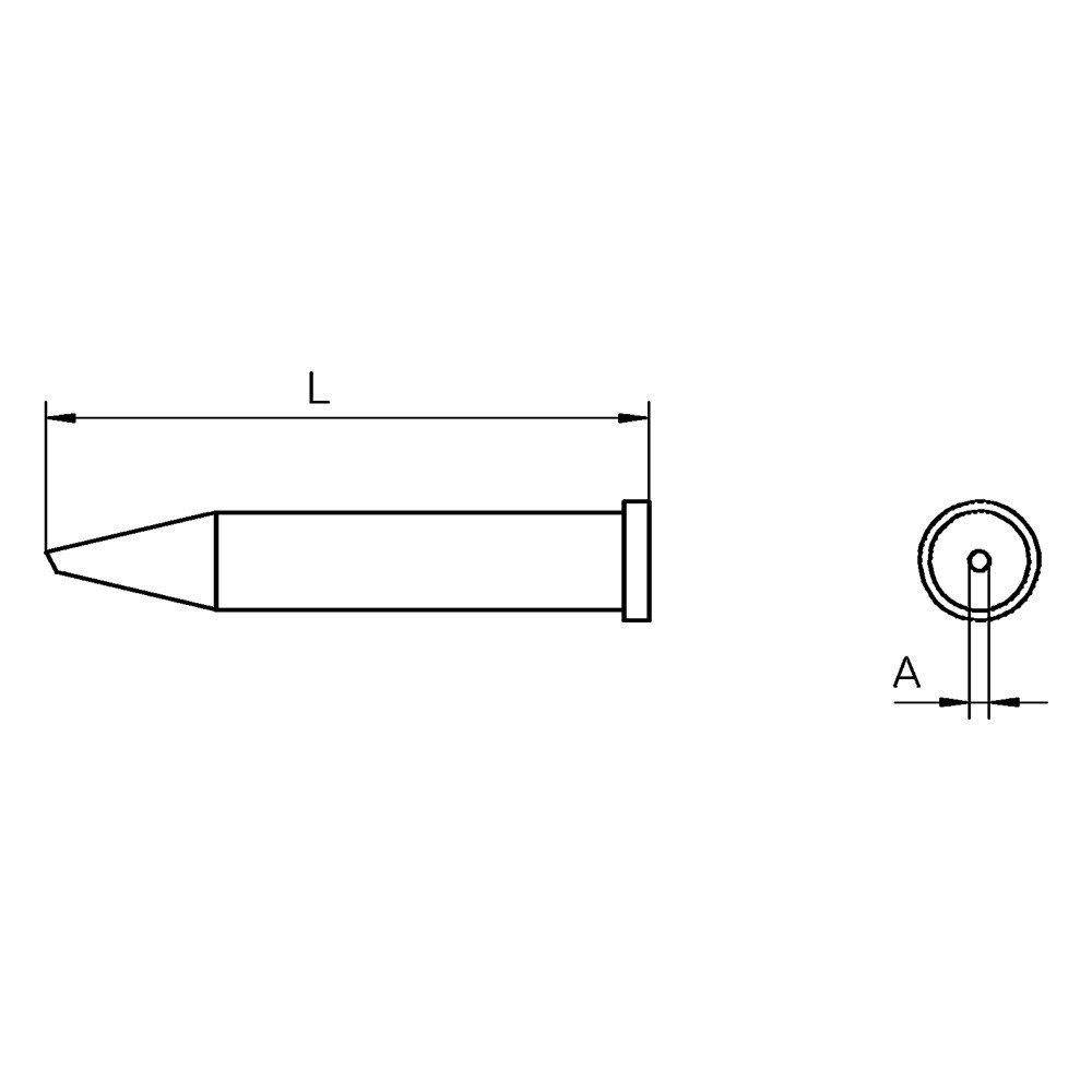 Weller Lötspitze Serie XT, Rundform, XT F/Ø 1,2 mm, abgeschrägt 30°