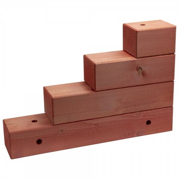 Dönges Rüstholz EGS, rot lasiert Stufenklotz 40 x 12 x 60 cm