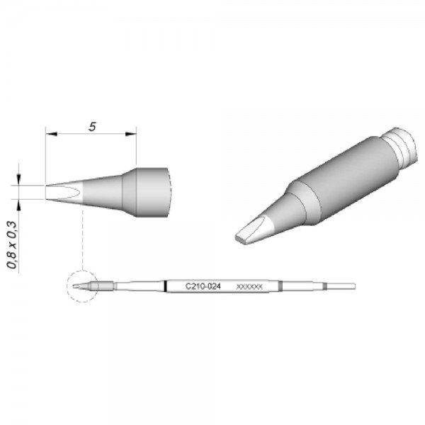 Lötspitze für T210-A / T210-NA, meißelförmig, C210024