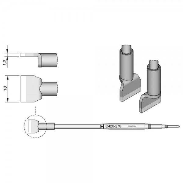 Lötspitze klingenförmig, 10 x 1,2 mm, C420276