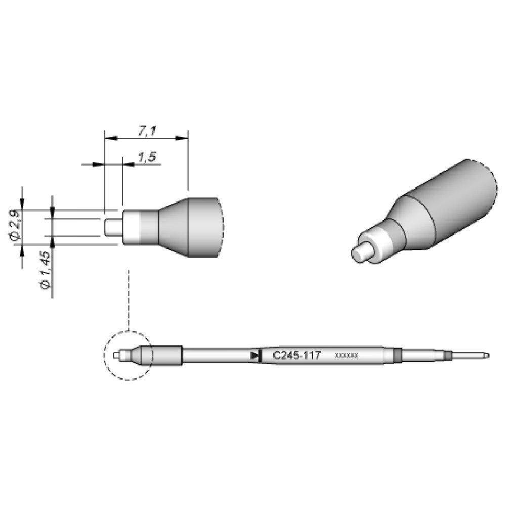 Spezial-Lötspitzen, für Lötkolben T245, C245117