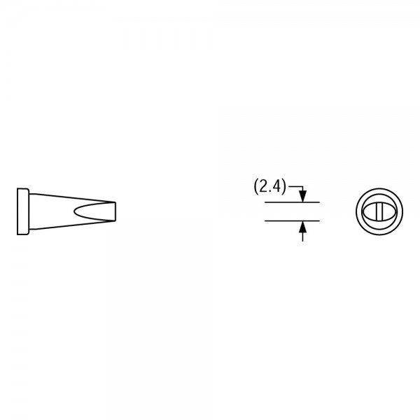 Plato Lötspitze für Weller Serie LT, Meißelform, LT B/2,4 x 0,8 mm, gerade