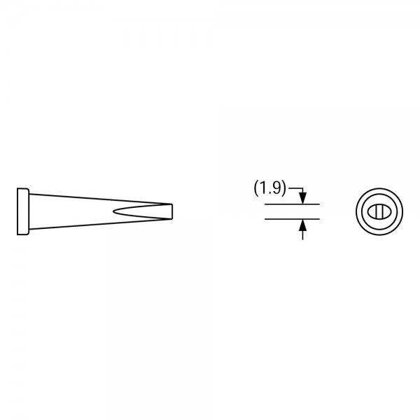 Plato Lötspitze für Weller Serie LT, Meißelform, LT L/2,0 x 1,0 mm, lang