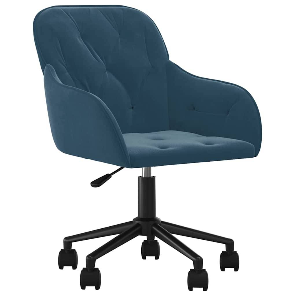 vidaXL Bürostuhl Drehbar Blau Samt