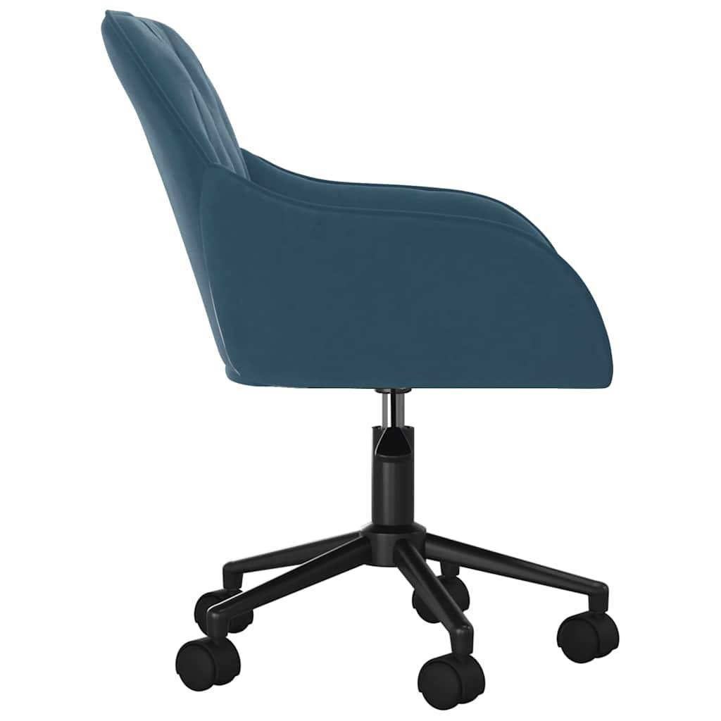 vidaXL Bürostuhl Drehbar Blau Samt