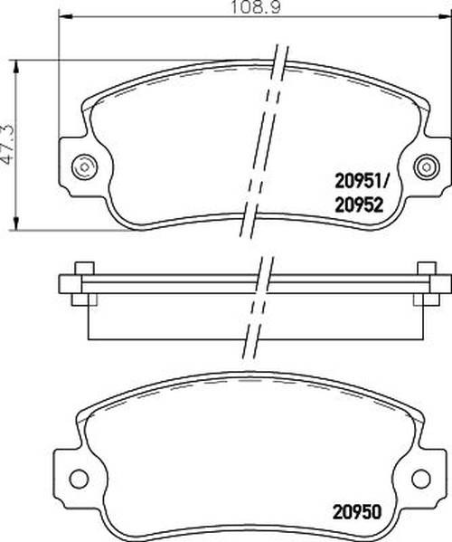 HELLA 8DB 355 007-121 Bremsbelagsatz, SBB