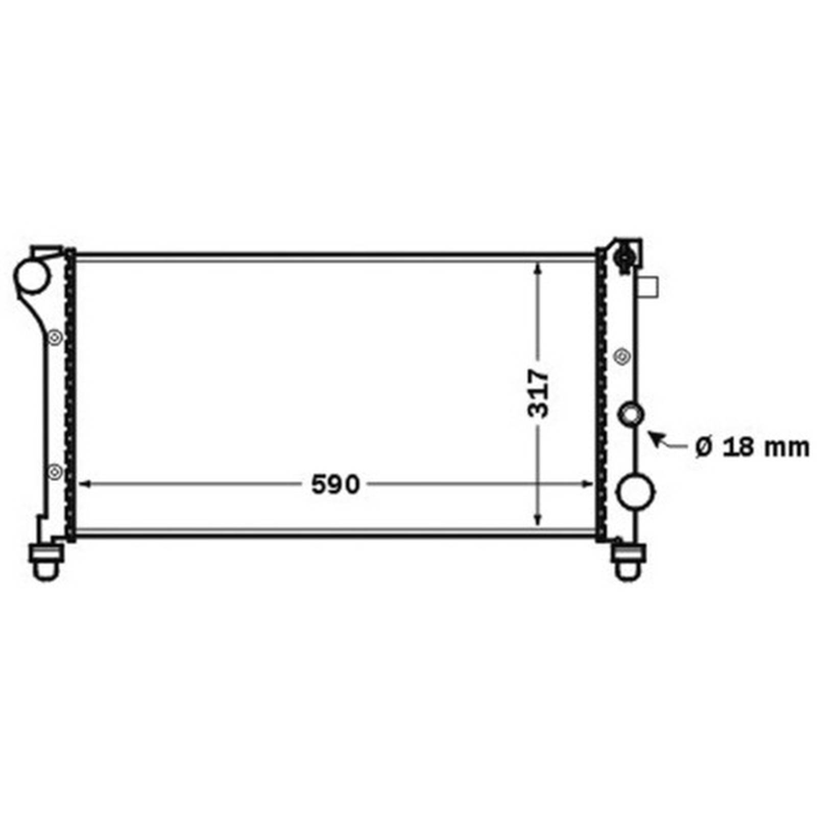 Kühler Motor Rippen mechanisch gefügt 590 mm - 317 mm MAHLE für u.a. FIAT PANDA